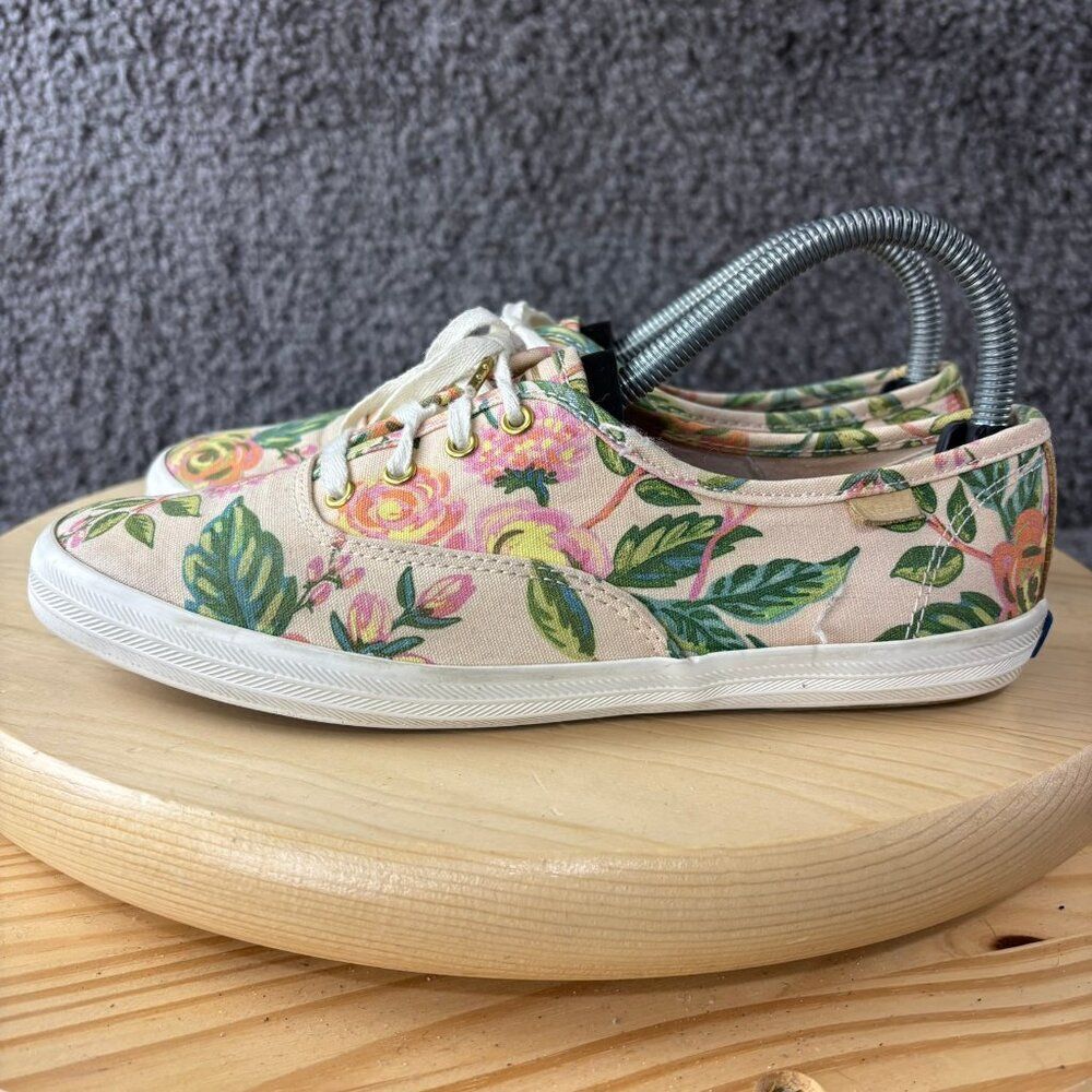 Keds Rifle Paper Co Sneakers Womens 6.5 Canvas Floral Lace Up Comfort Shoes